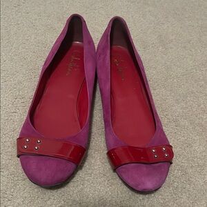 Cole Haan Magenta and Red Flats